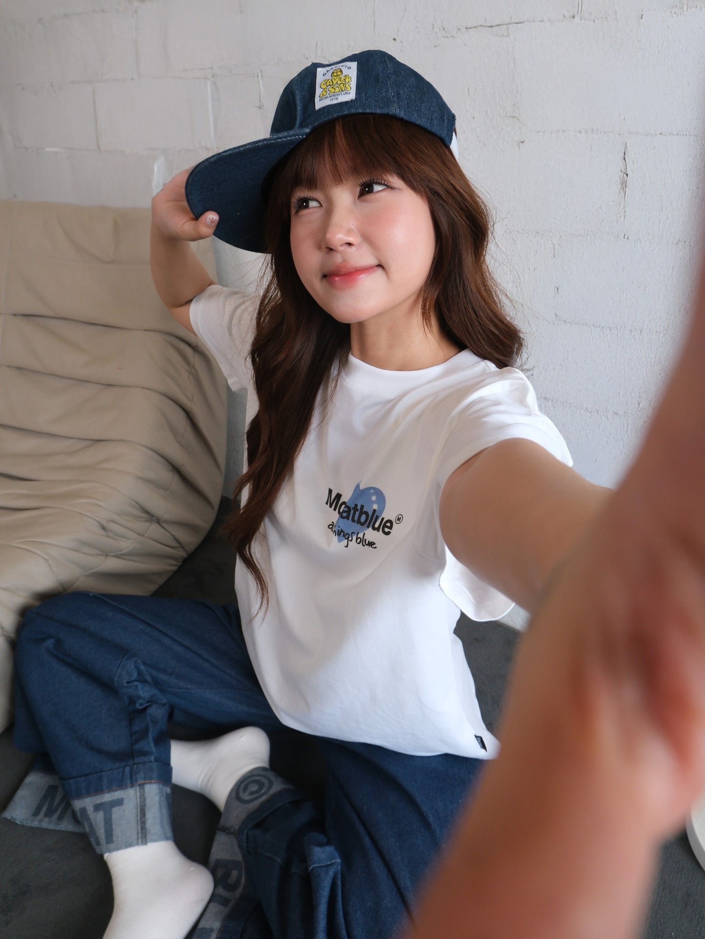 T-shirt Blue Cherry Heart