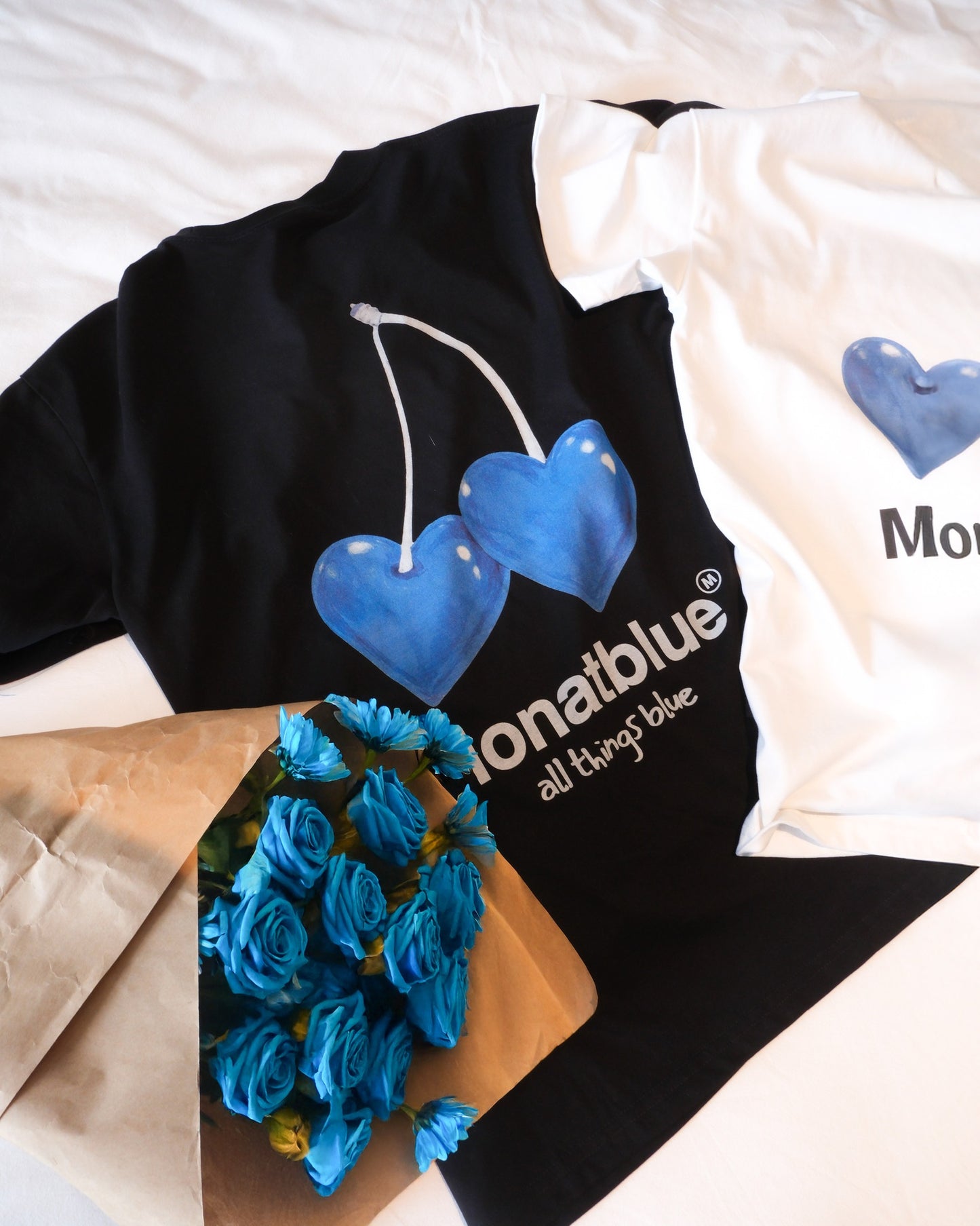 T-shirt Blue Cherry Heart