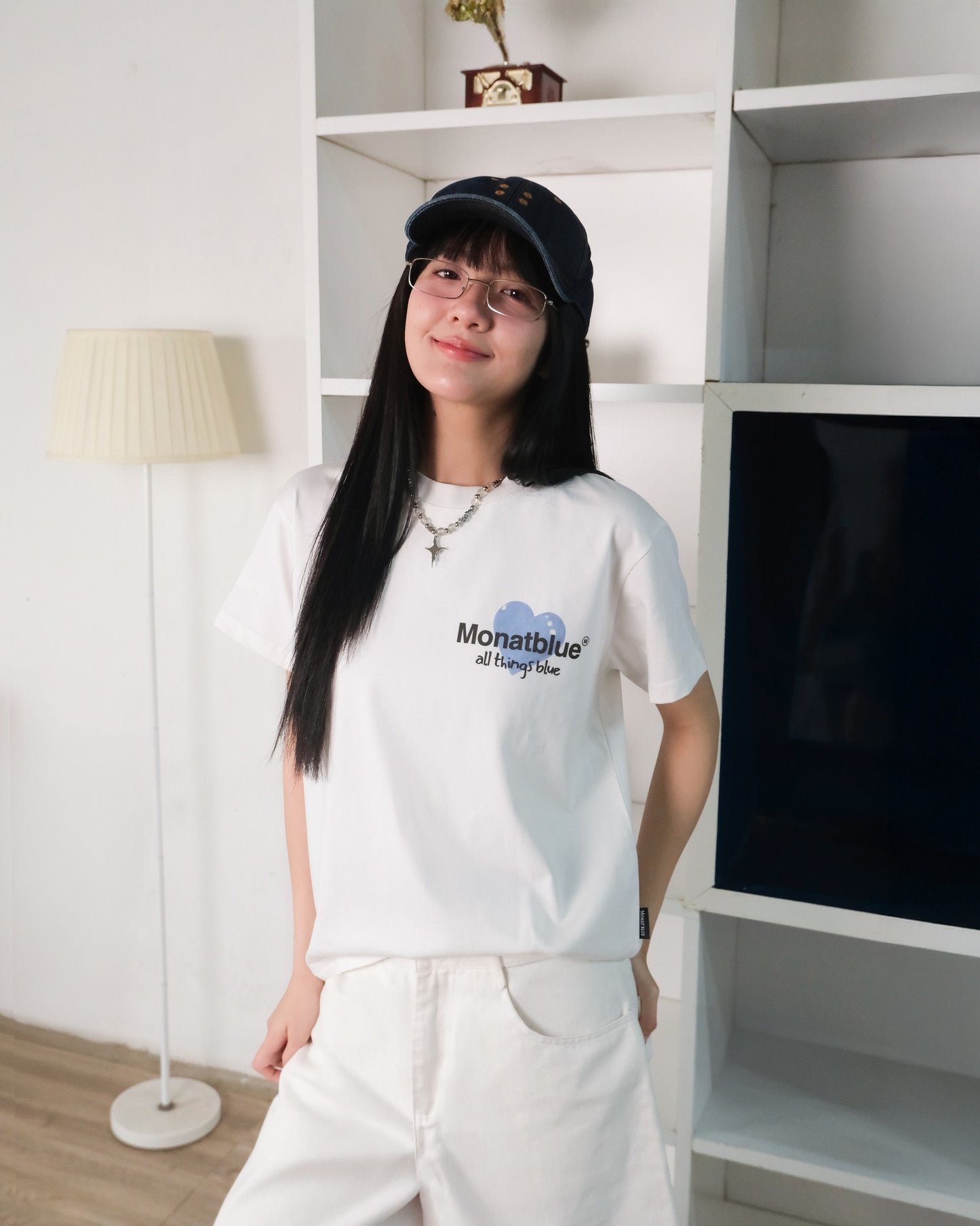 T-shirt Blue Cherry Heart