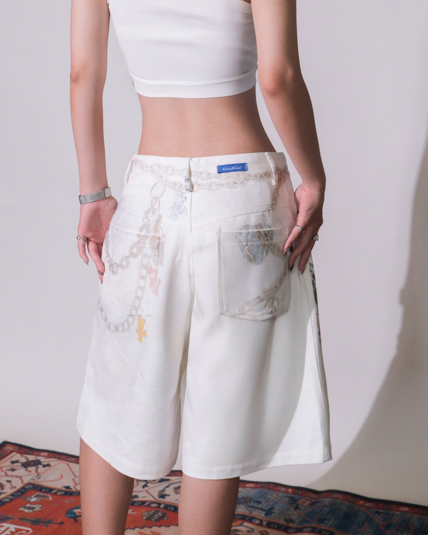 Short denim Chain Key