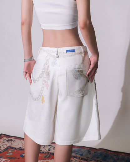 Short denim Chain Key