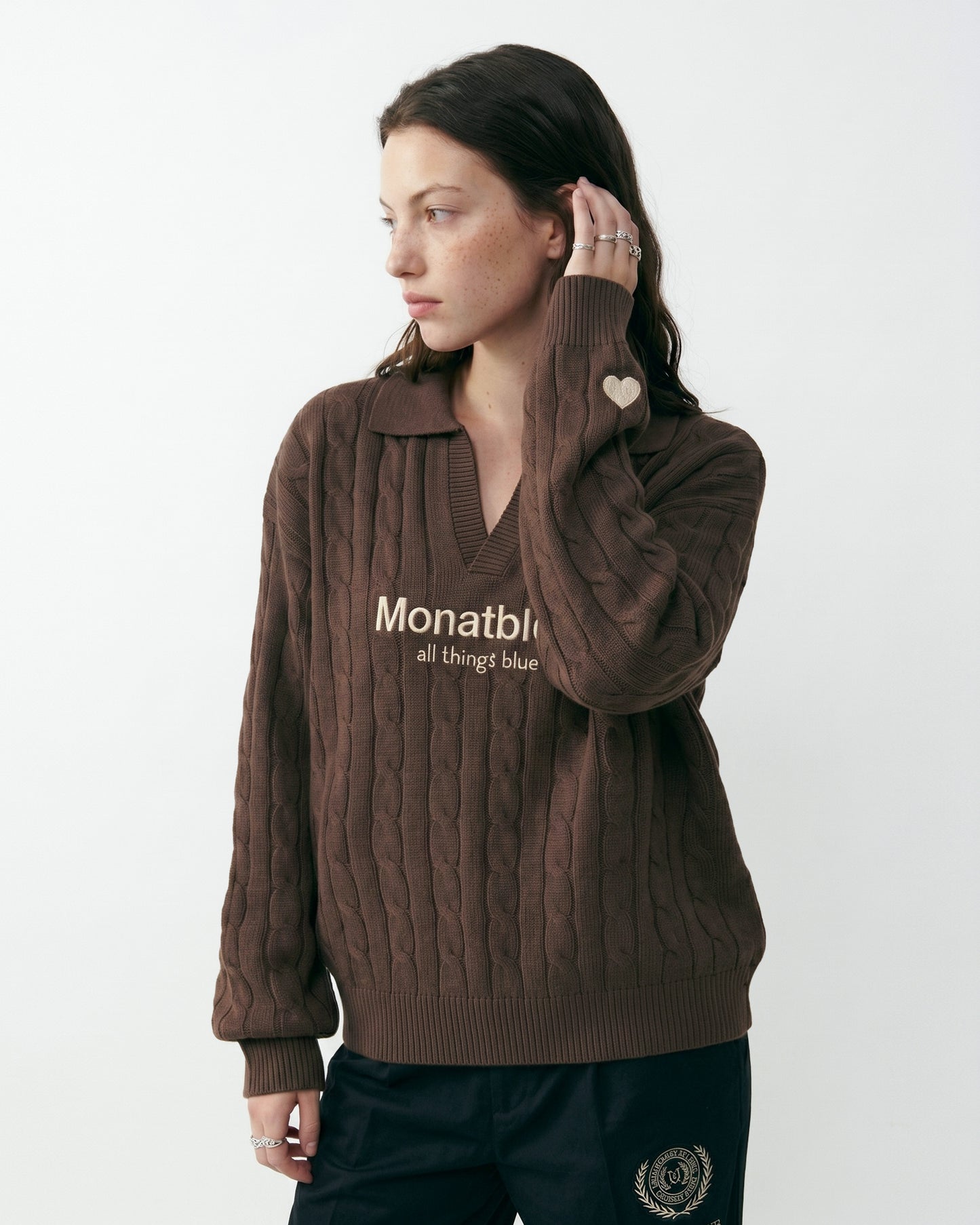 CHERISH Knit Polo - Brown
