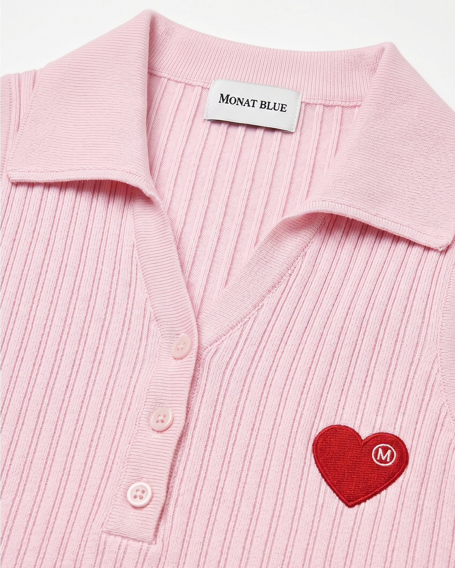Heart-Embroidered Polo Tanktop