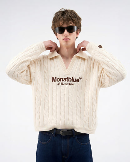 CHERISH Knit Polo - Cream