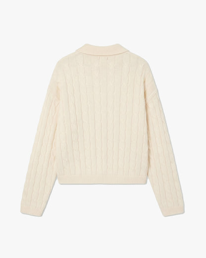 CHERISH Knit Polo - Cream