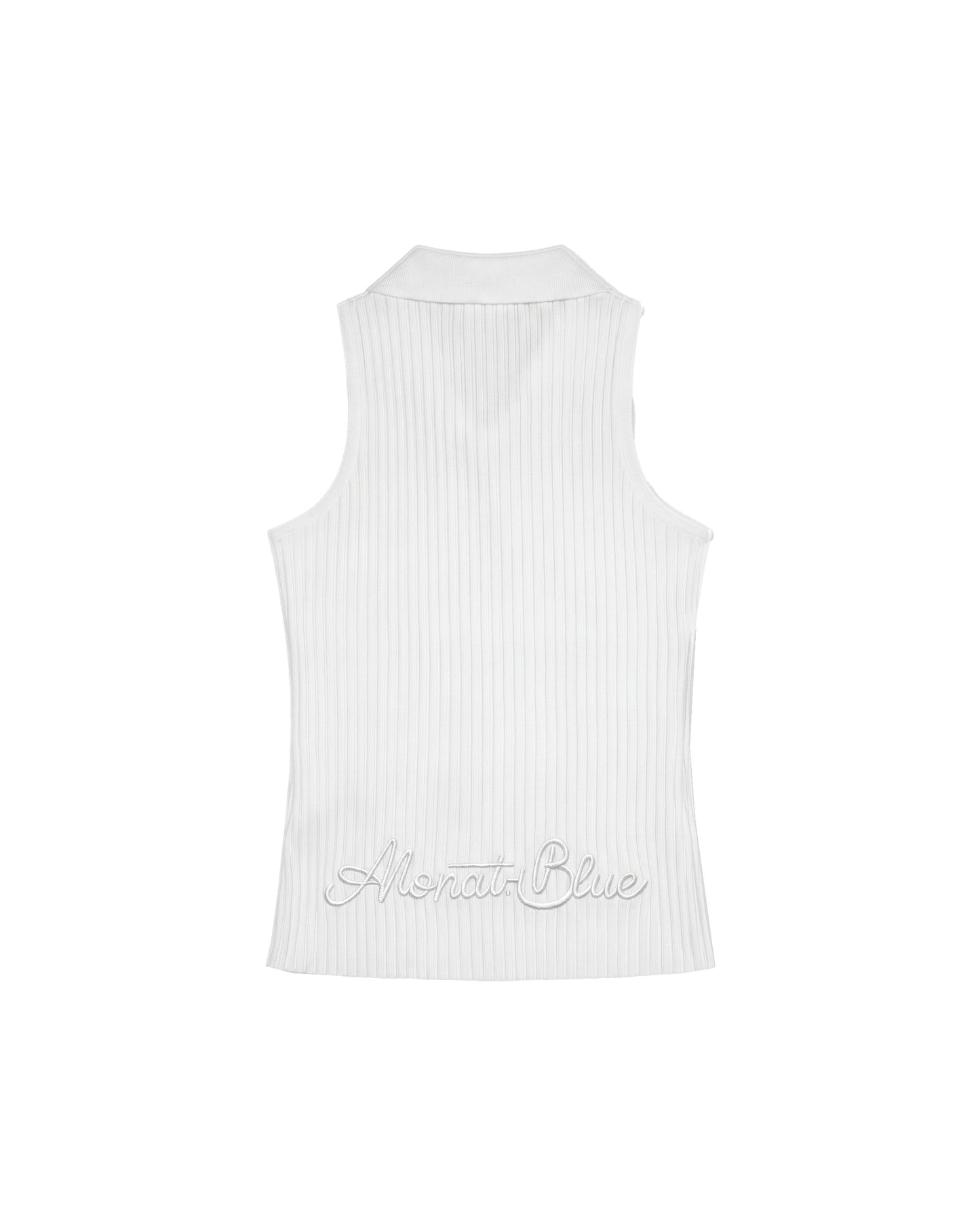 Heart-Embroidered Polo Tanktop