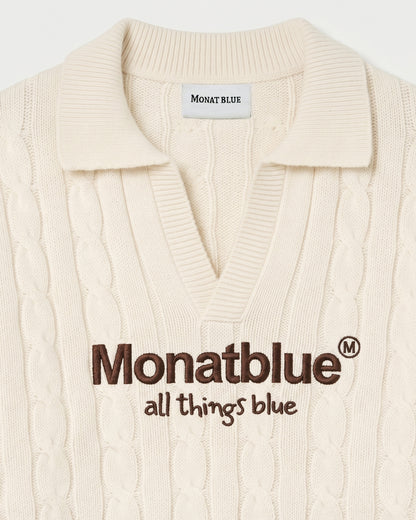 CHERISH Knit Polo - Cream