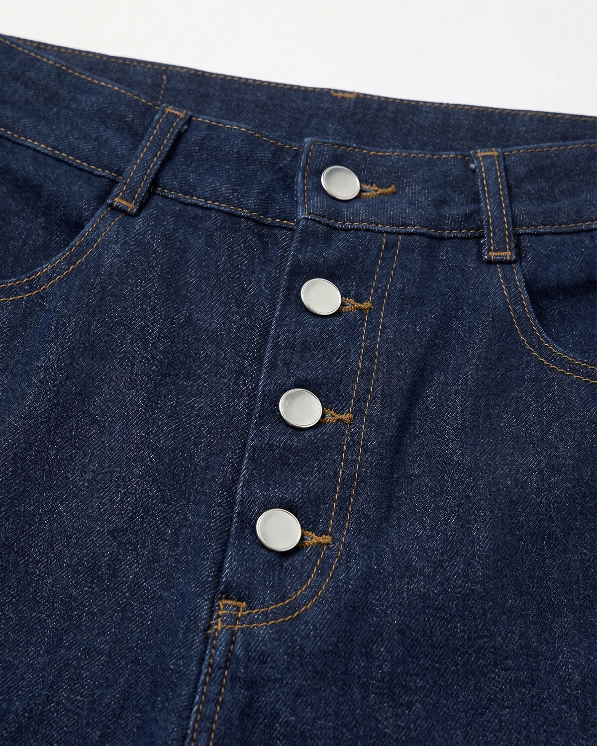 Button Denim Shorts