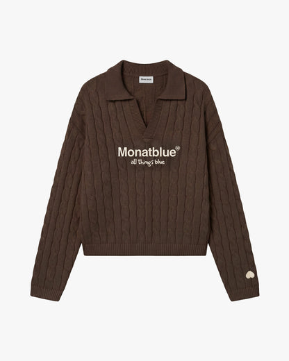 CHERISH Knit Polo - Brown