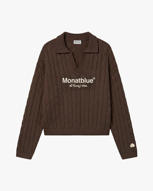 CHERISH Knit Polo - Brown