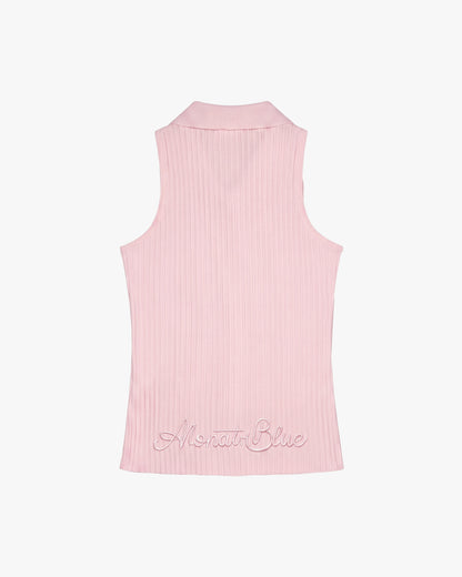 Heart-Embroidered Polo Tanktop