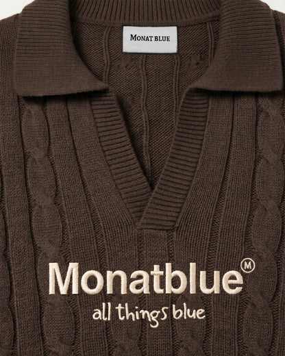 CHERISH Knit Polo - Brown