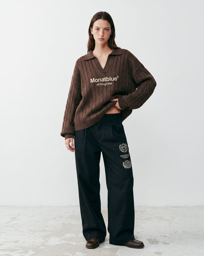 CHERISH Knit Polo - Brown