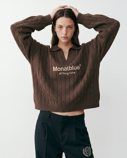 CHERISH Knit Polo - Brown