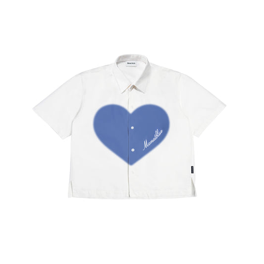 SHIRT White Boxy Blue Heart