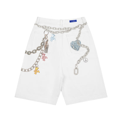 Short denim Chain Key