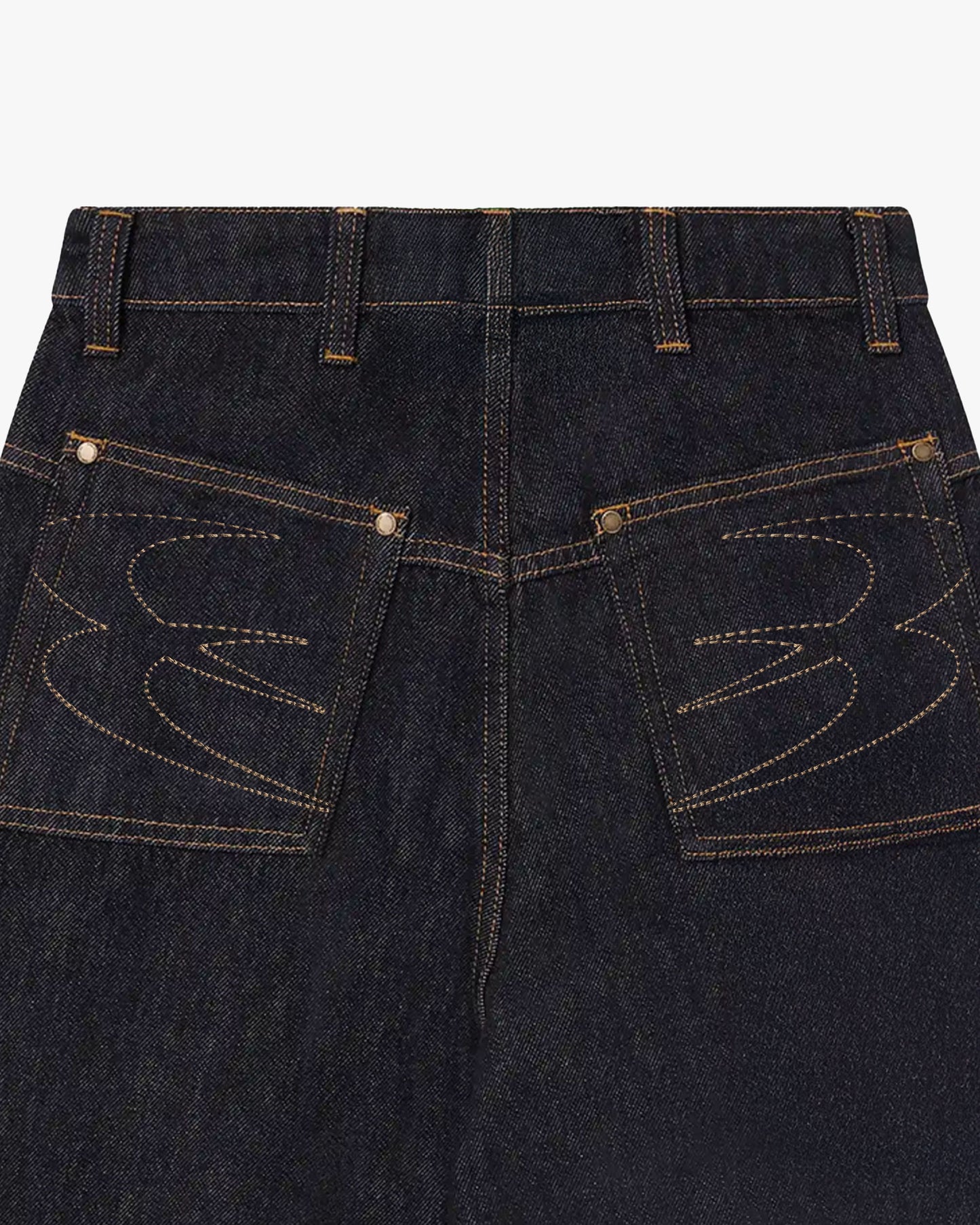 Button Detail Raw Jeans