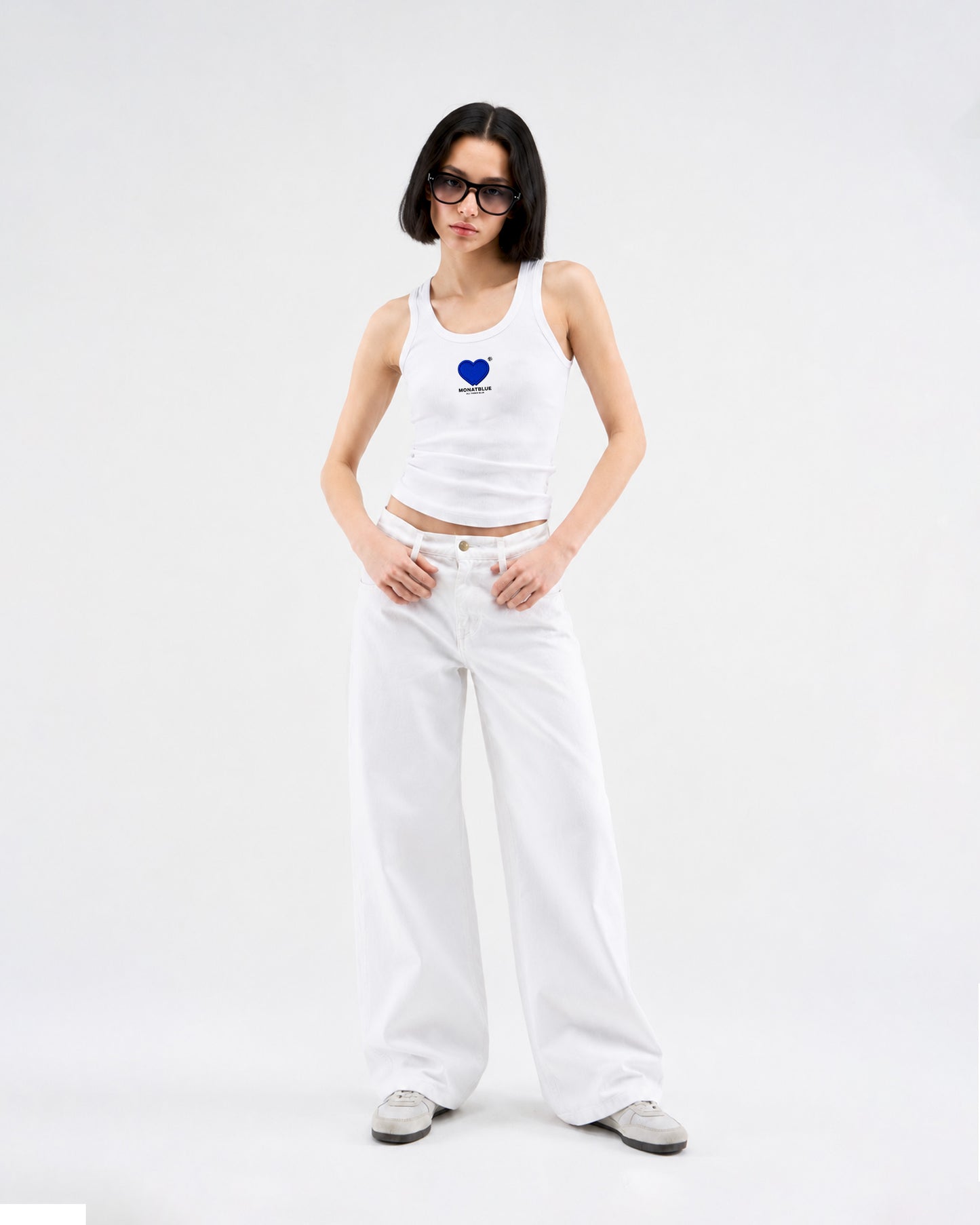 White Twin Heart Tanktop