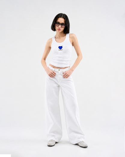 White Twin Heart Tanktop