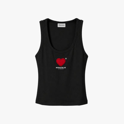 Black Twin Heart Tanktop