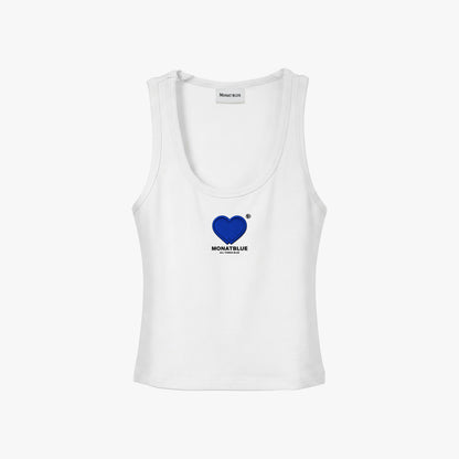 White Twin Heart Tanktop