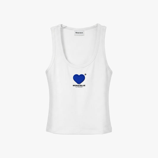 White Twin Heart Tanktop