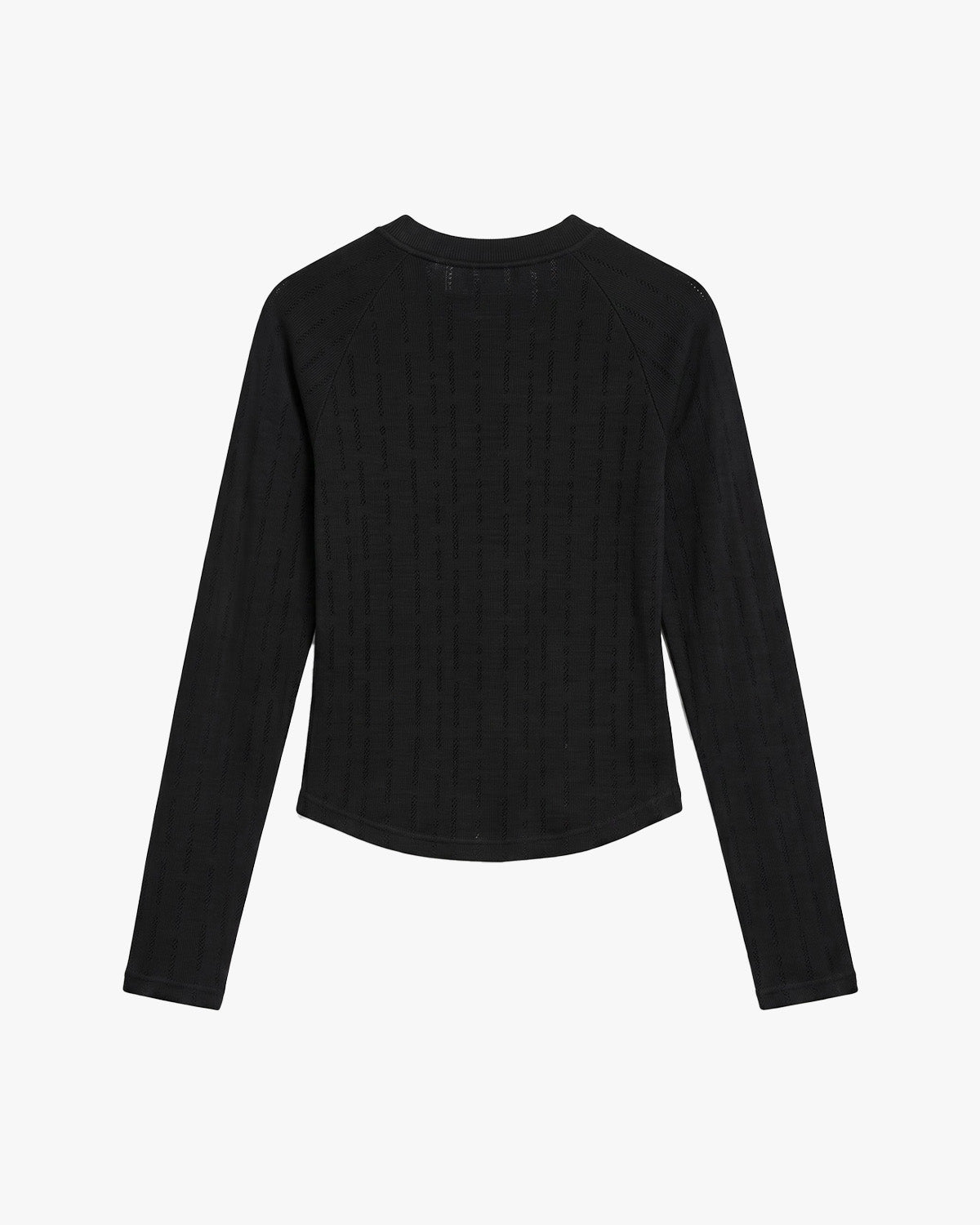 Lace Longsleeves Top - Black