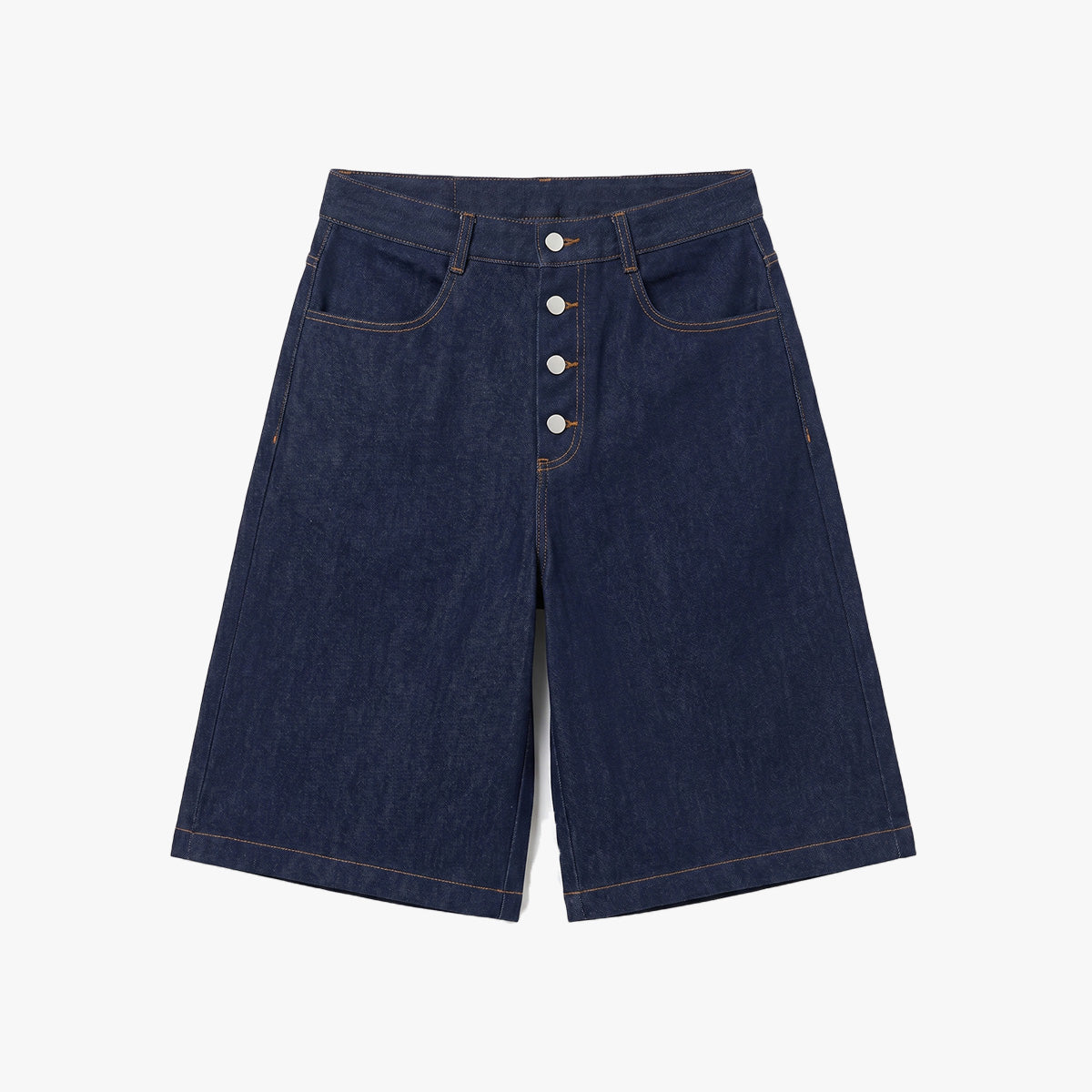Button Denim Shorts