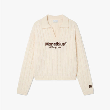 CHERISH Knit Polo - Cream