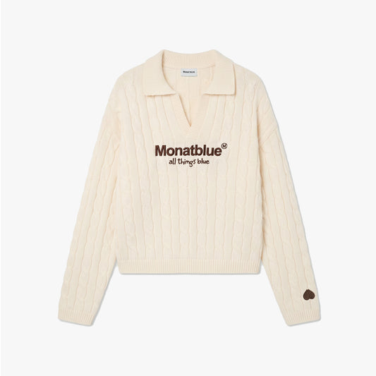 CHERISH Knit Polo - Cream
